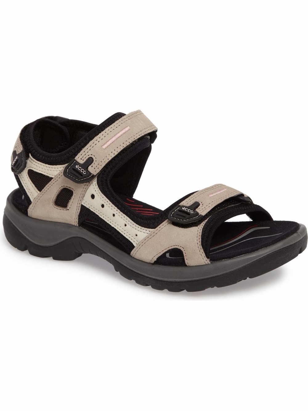 ECCO Yucatan Women’s Nubuck Leather Sport Sandals Atmosphere Ice EU 39 US 8 EUC